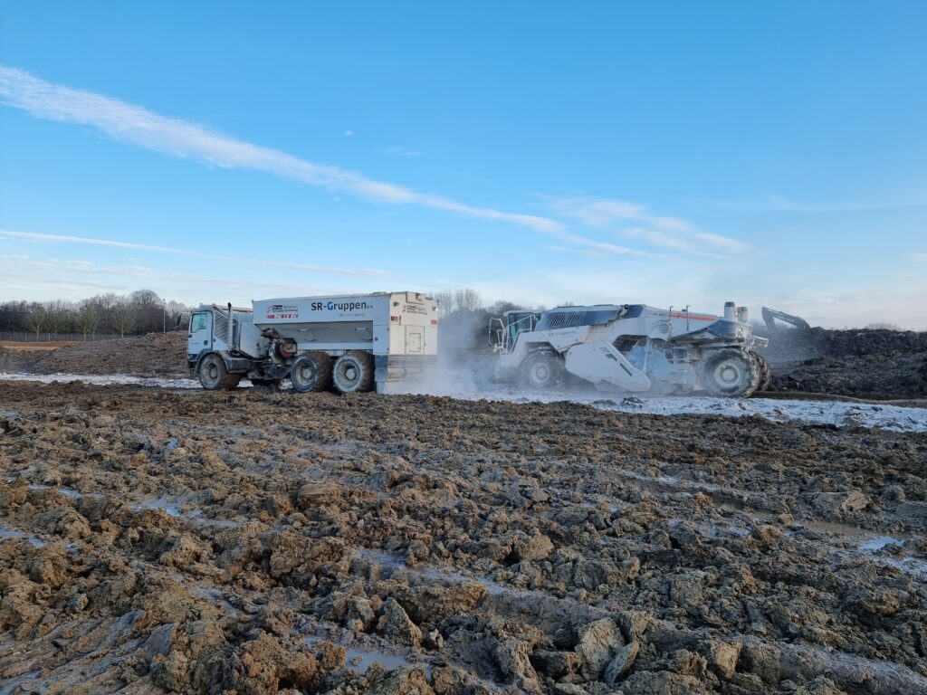 Lime stabilisation of freight terminals at Taulov, Fredericia